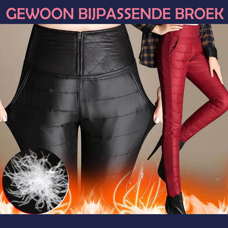 Donsbroek met hoge taille voor dames