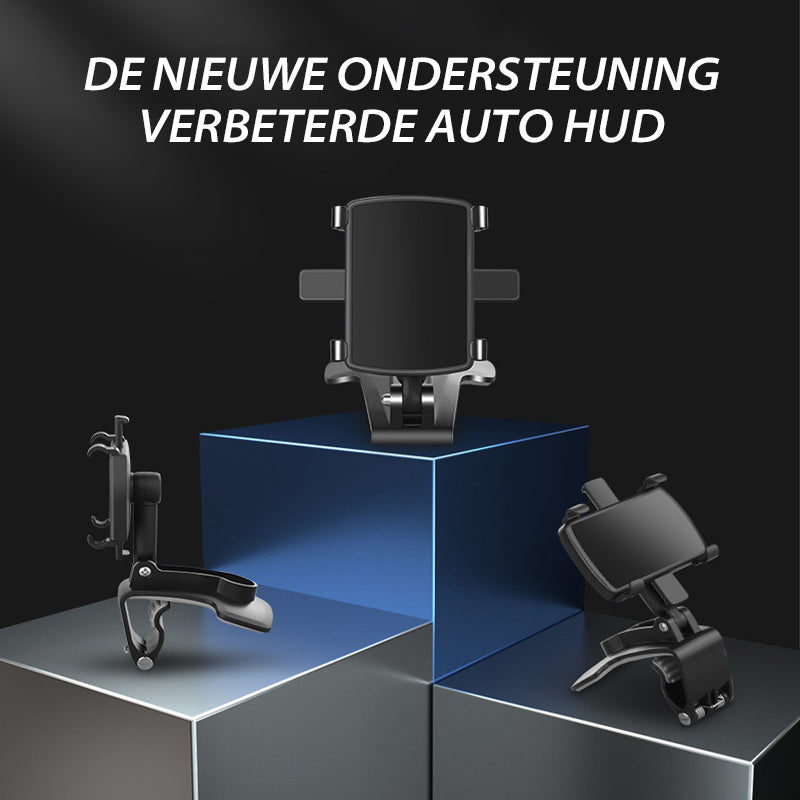 Telefoonhouder met kentekenplaat in het dashboard