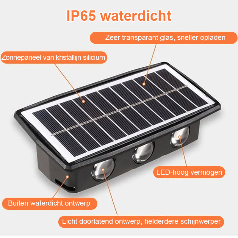 Buitenwandlamp op zonne-energie