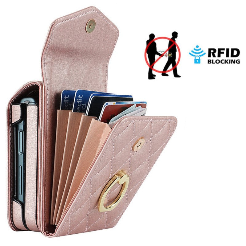 Lederen portemonnee-hoes met reliëf voor de Samsung Galaxy Z Flip4 Flip3