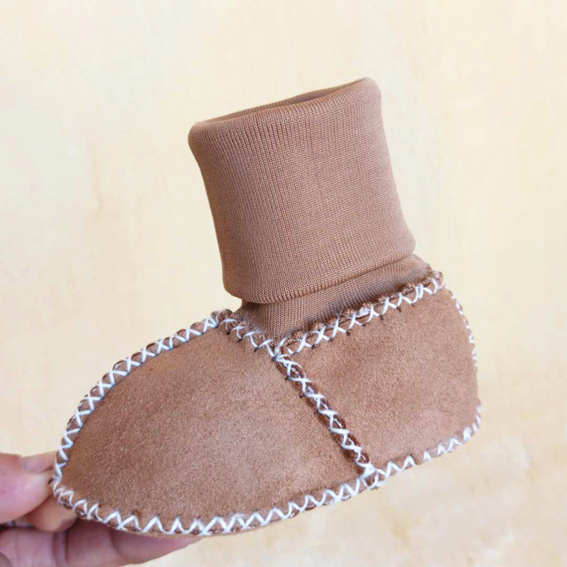 Warme babysokjes van bont