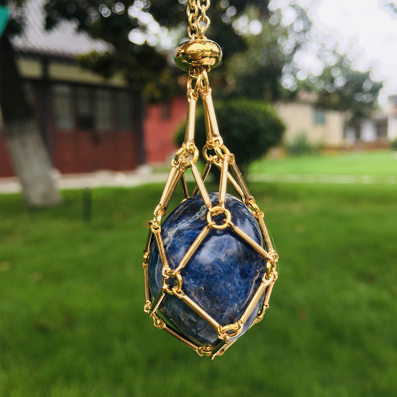 Halsketting met kristallen stenen houder