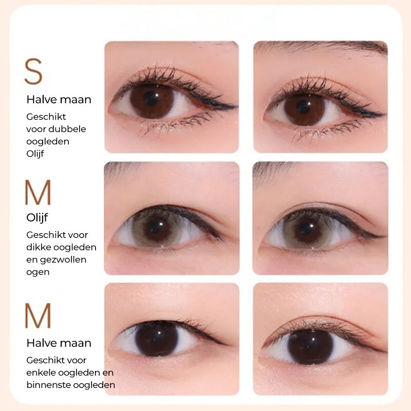 Lijmvrije onzichtbare dubbele ooglidsticker Sticker