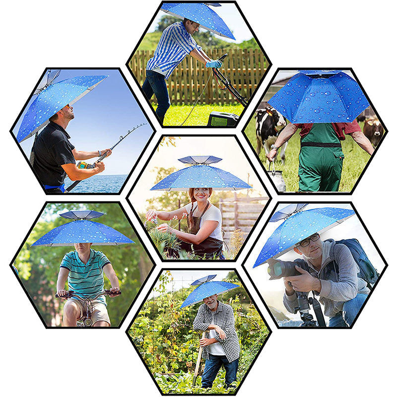 Paraplu hoed met dubbele laag voor buiten