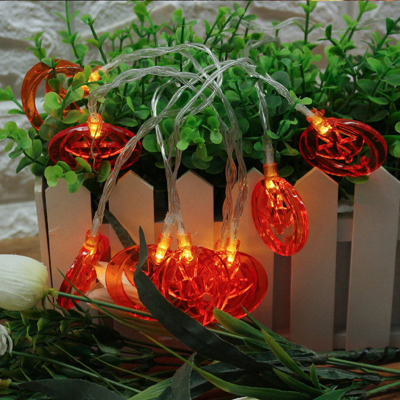 Halloween-pompoenlichtslingers met 2 verlichtingsstanden