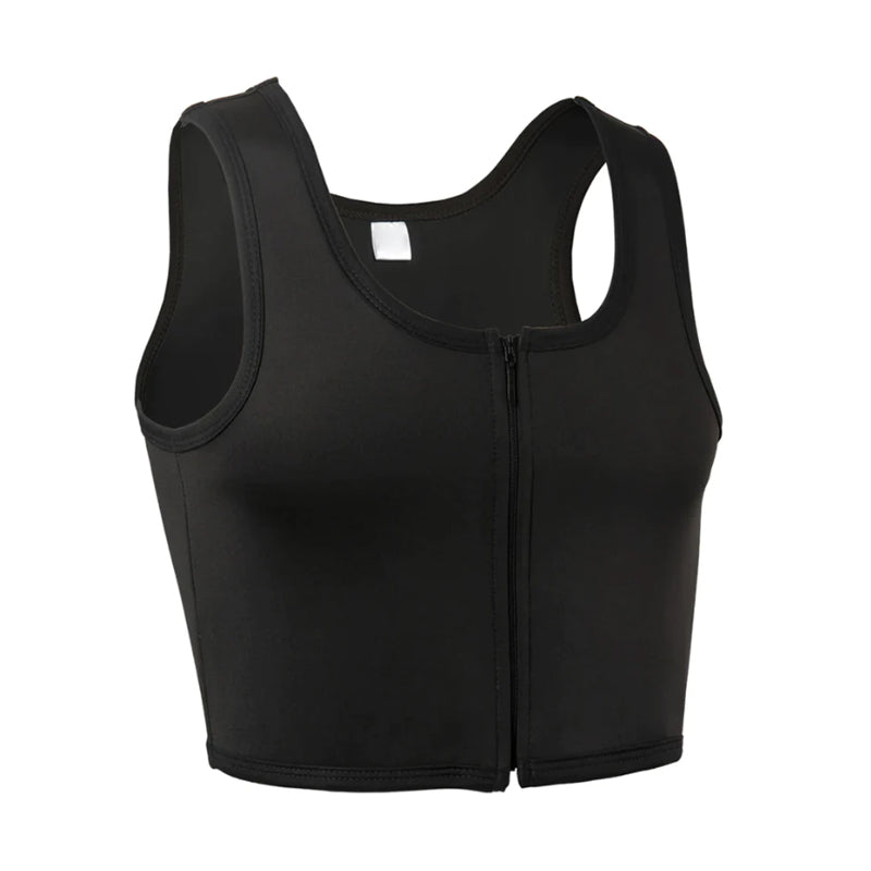 Dunne bustier-tanktop met ritssluiting aan de voorkant