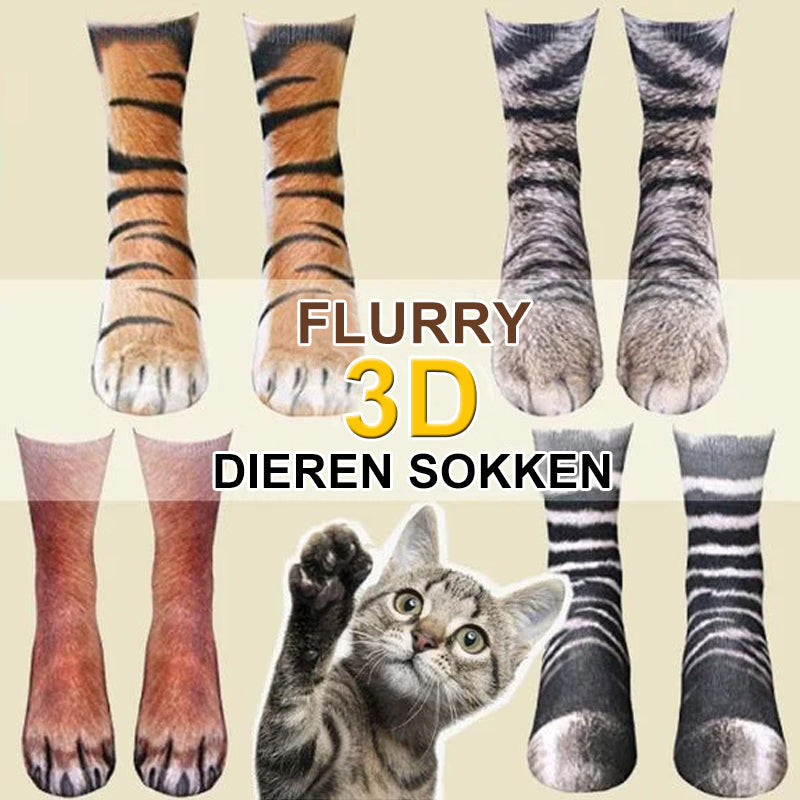 Flurry 3D Dieren poot sokken-[EEN MAAT PAST ALLEMAAL]