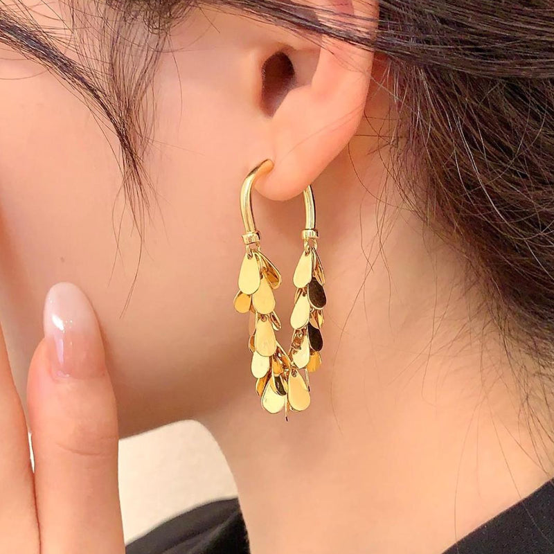 Pailletten kwastje oorbellen