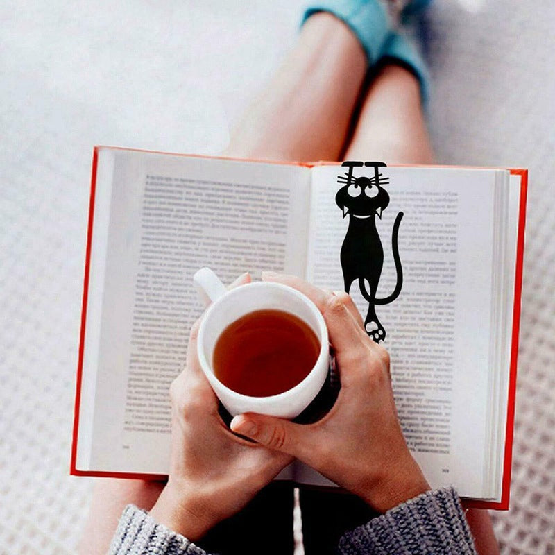 Knipsel zwarte kitten bladwijzer