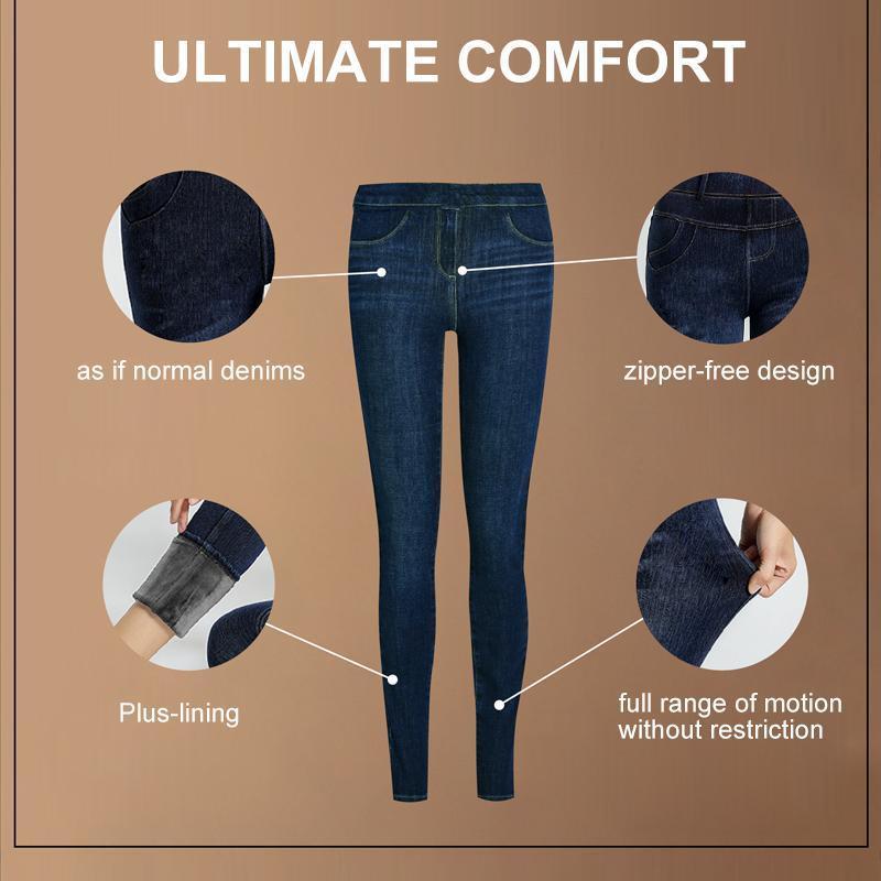Fleece-Lined Denim Leggings