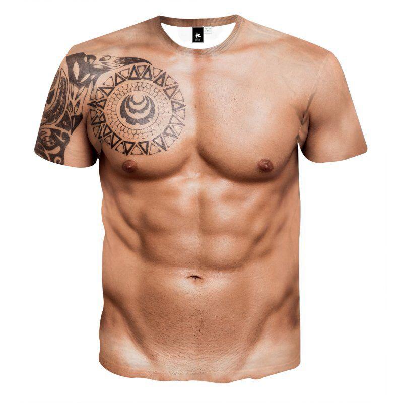 T-shirt met spiertattoo