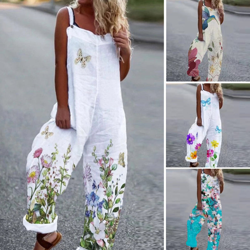 losse jumpsuit van katoen linnen