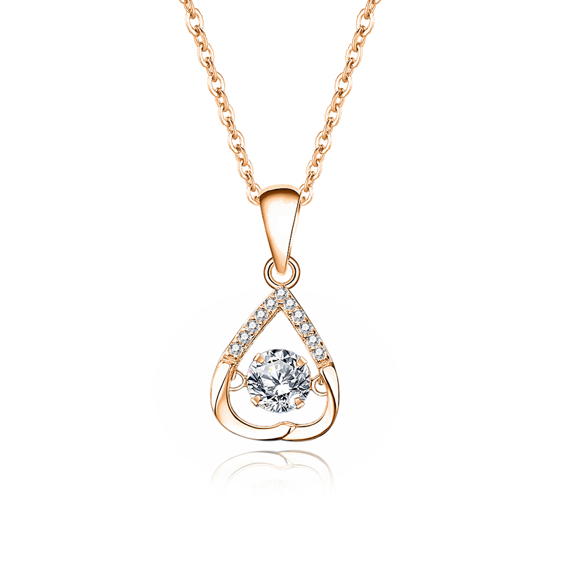Sprankelende zirkonia hart ketting