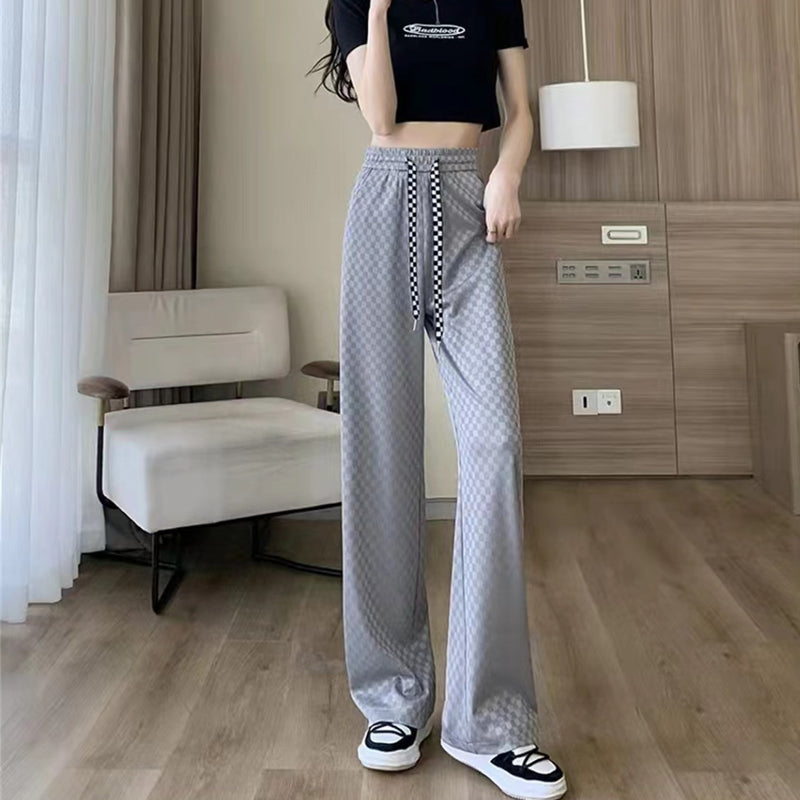 Geruite broek met wijde pijpen