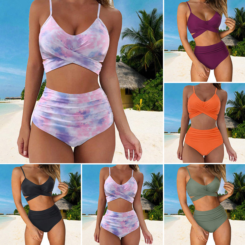 Bikini met kruislingse print