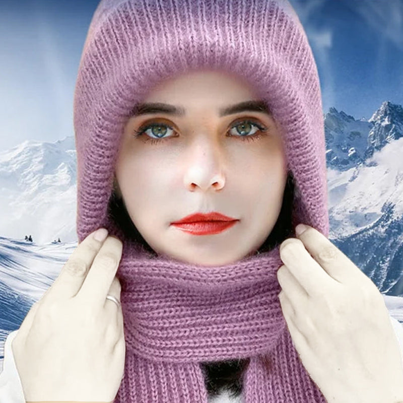 Geïntegreerde winddichte muts en sjaalset