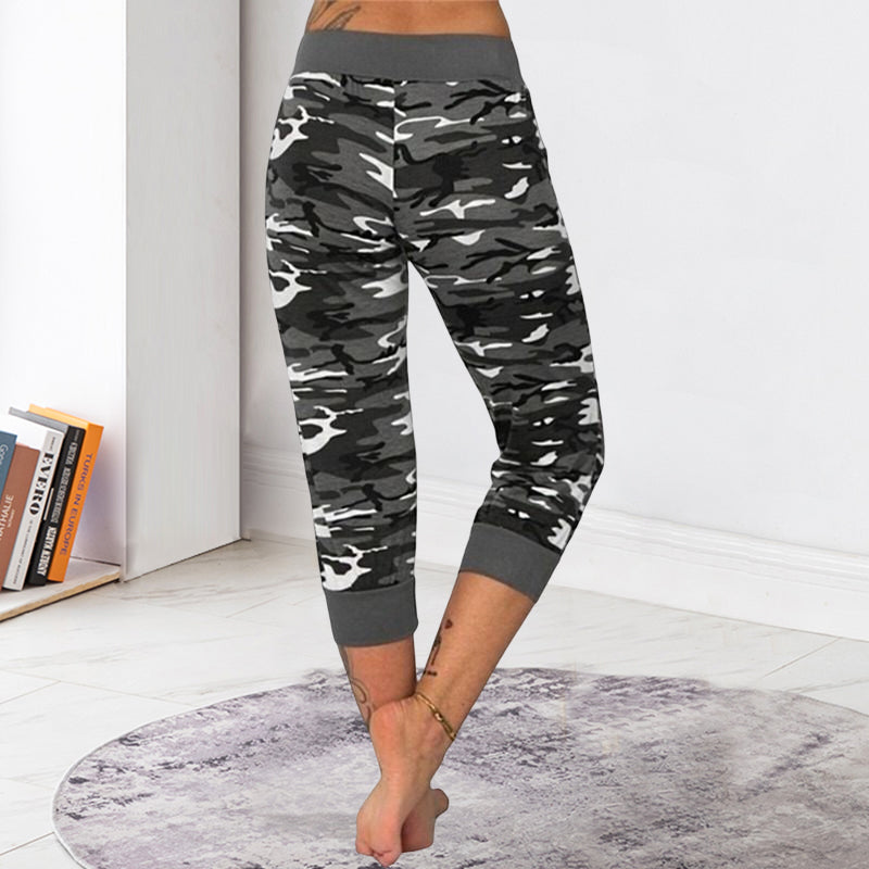 Yogabroek met camouflage print