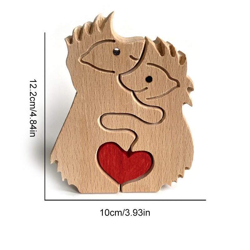 Moederdag dier houten ornament