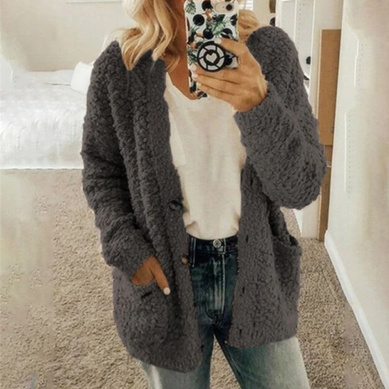 Dames pluche warme winter casual jas