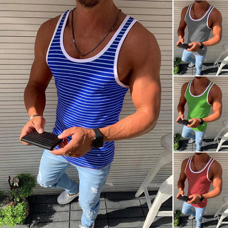 Gestreepte casual tanktop voor heren