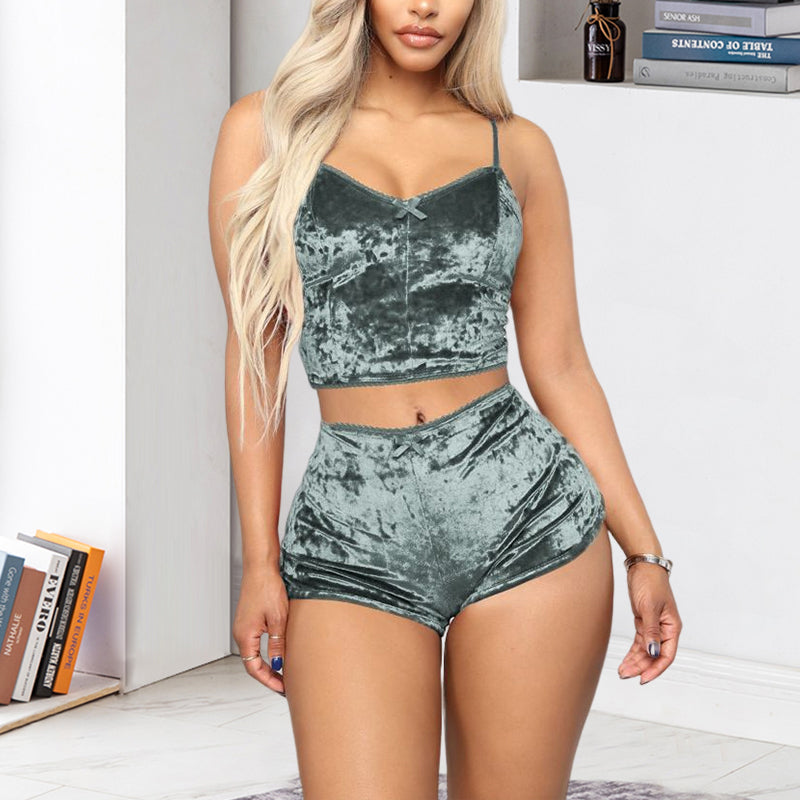 Sexy fluwelen v-hals lingerie