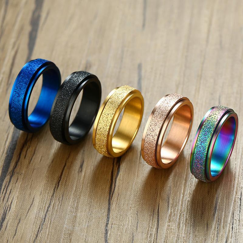 Gezandstraalde Draaiende Fidget Ring