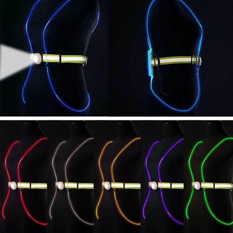 Meerkleurige verlichte reflecterende riem