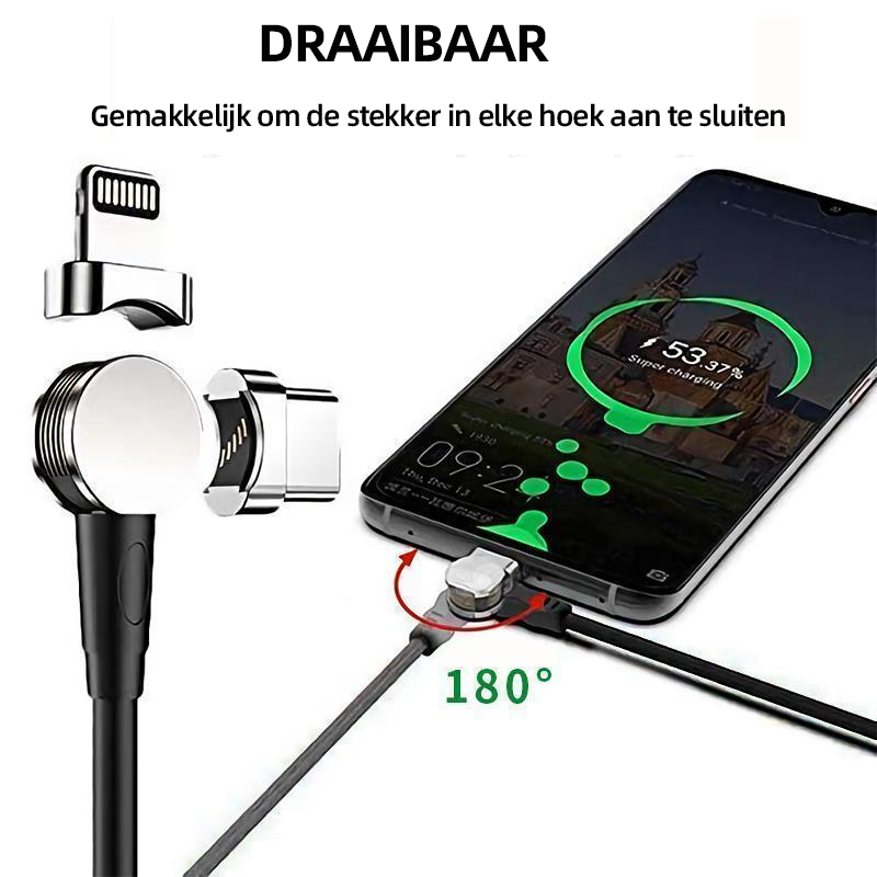 180 rotatie magnetische oplaadkabel