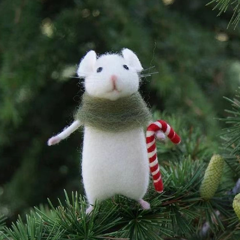 Vilten muis- en pompoenornament