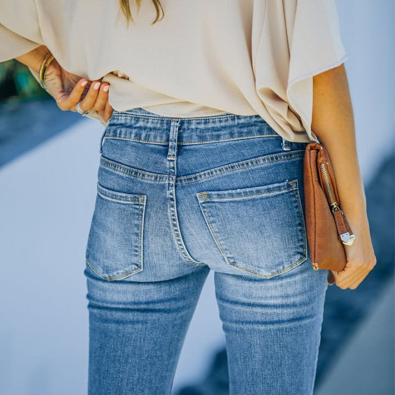 Vintage jeans met hoge taille en wijd uitlopende pijpen uit de jaren 70