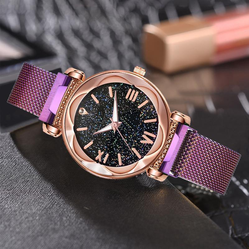 Luxe polshorloge met sterrenhemel voor dames