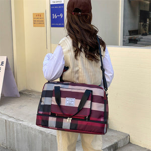 Opvouwbare reistas met droge/natte scheiding