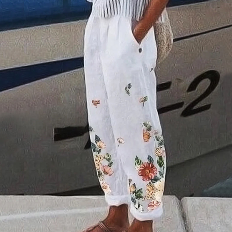 Casual broek met print voor dames