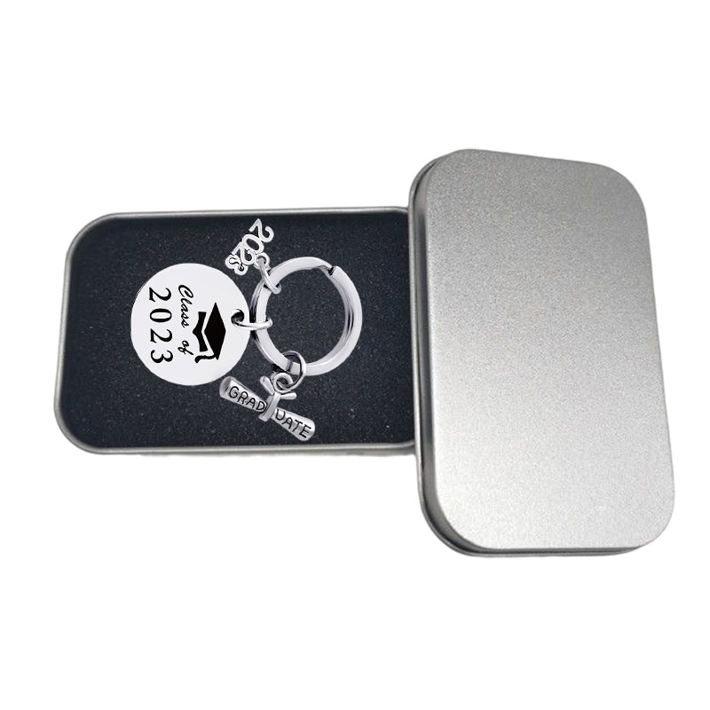 2023 Afstudeer Seisoen metalen sleutelhanger cadeau met geschenkdoos