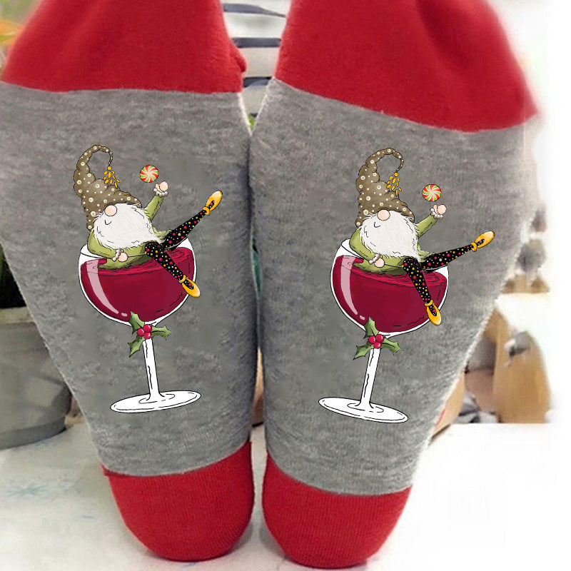 Gnome wijnglas Unisex Crew sokken