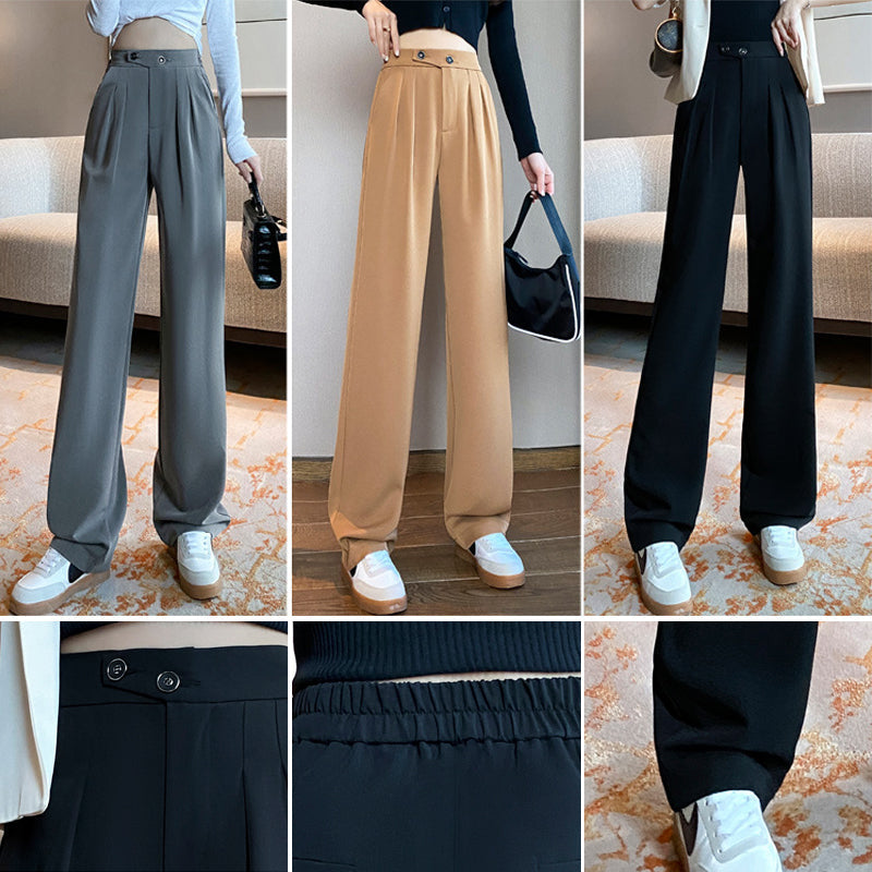 Damesbroek met hoge taille en wijde pijpen