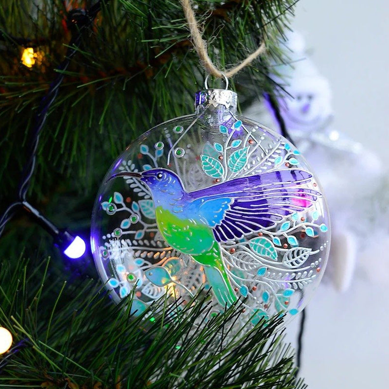 Vogel kerstboom platte ornamenten