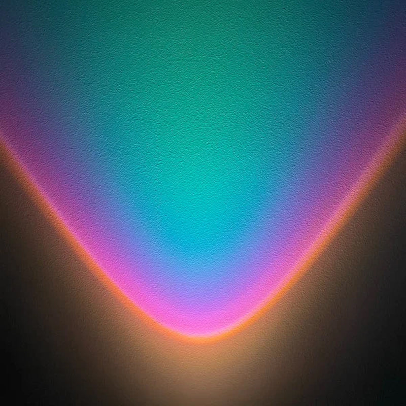 Zonsondergangprojectie onder kastlicht