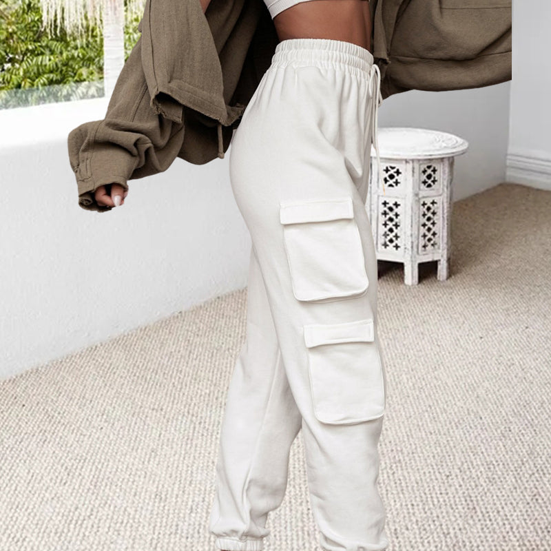 Casual joggingbroek en tanktoppak in effen kleur