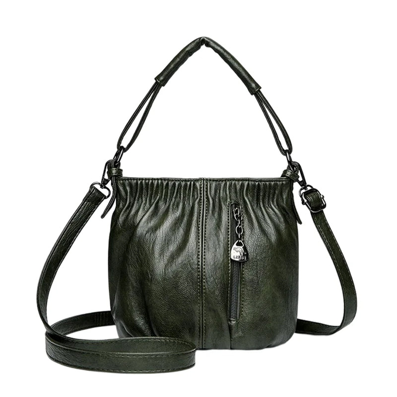 Schoudertas voor dames met retro textuur