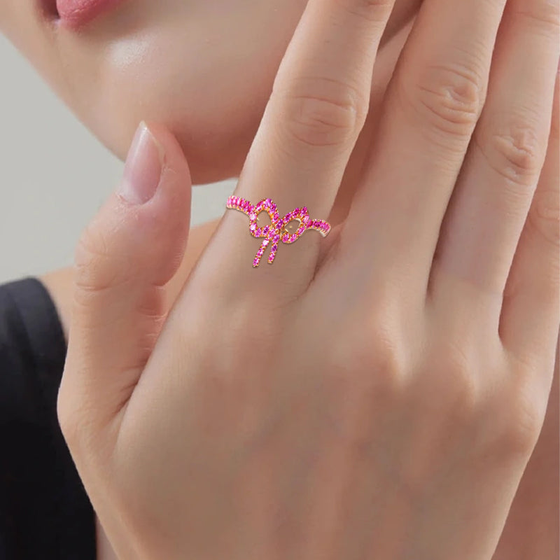 Damesring met strikgesp