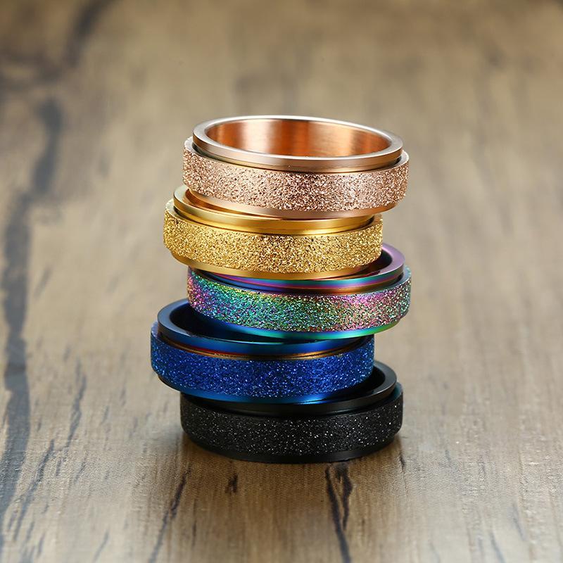 Gezandstraalde Draaiende Fidget Ring