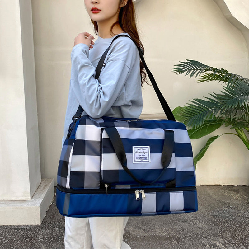 Opvouwbare reistas met droge/natte scheiding