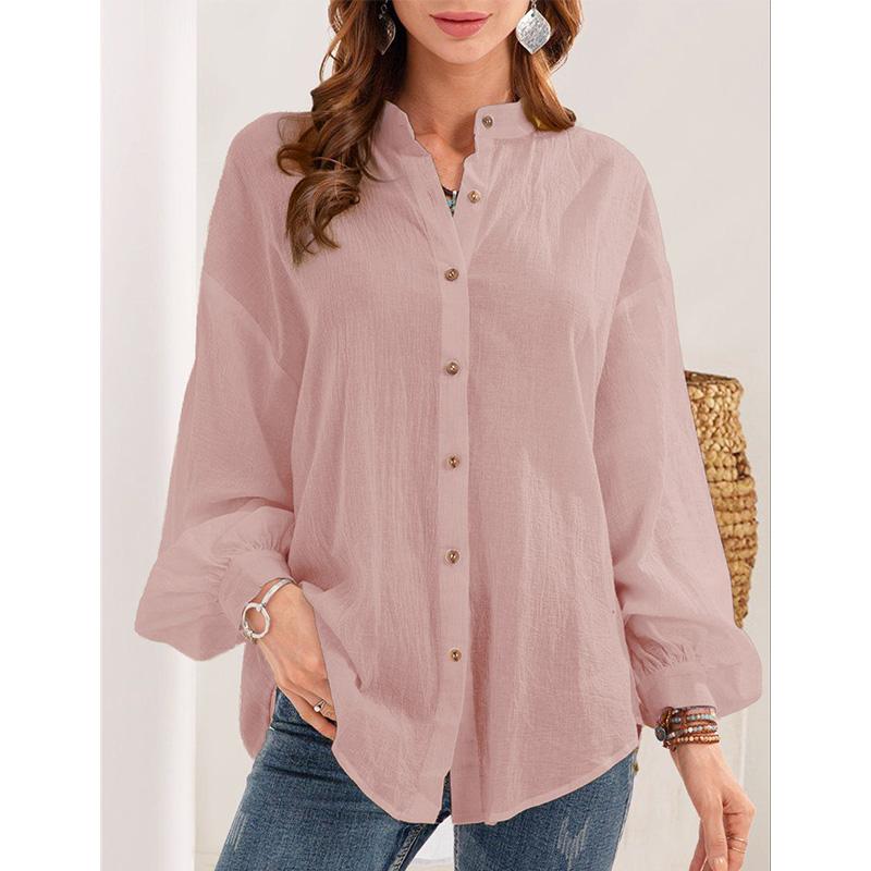 katoenen damesshirt met lange mouwen