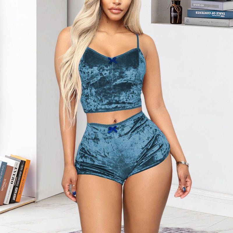 Sexy fluwelen v-hals lingerie