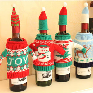 Kerstmis trui met wijnflessen