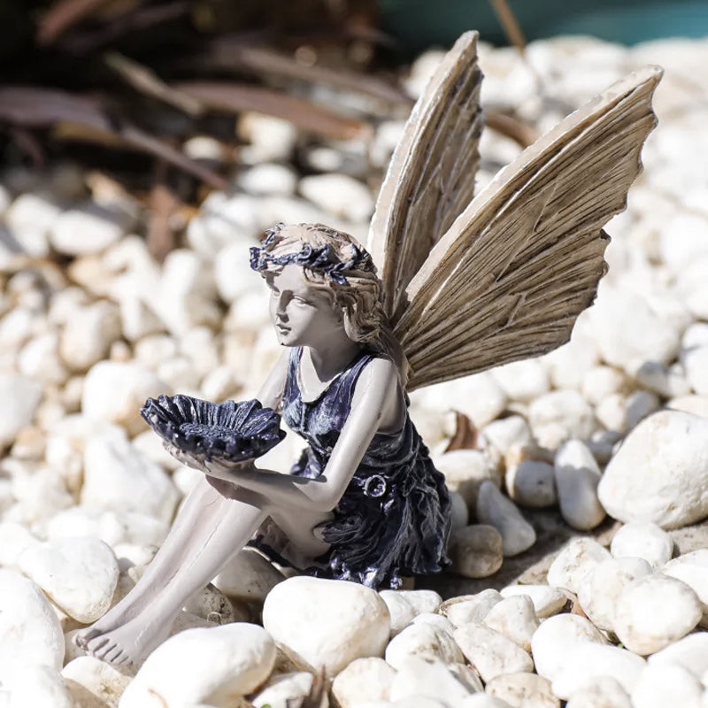 Zittende fee standbeeld tuin hars ambachtelijke ornament