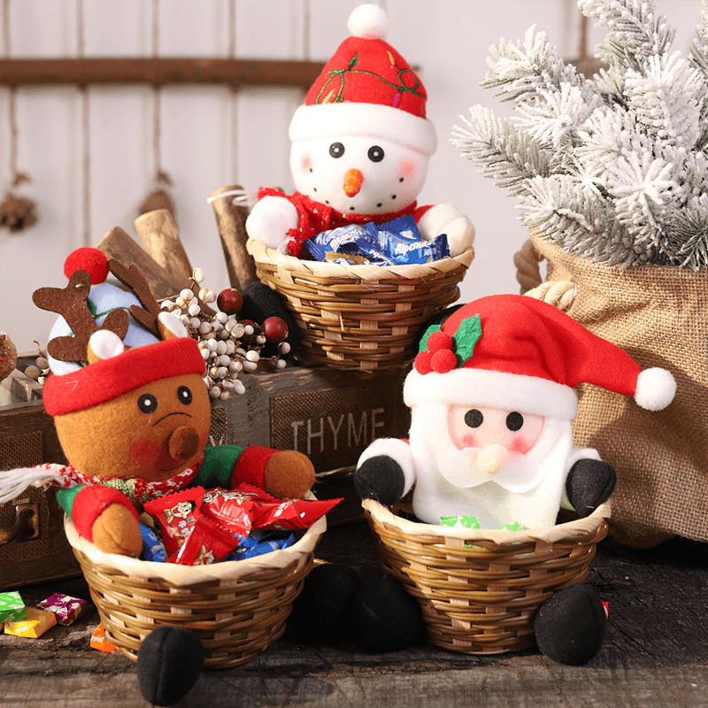 Kerst Snoep Geweven Mand