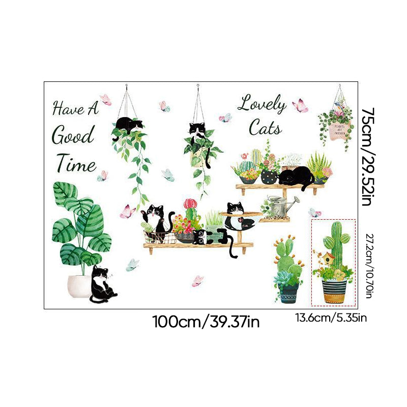 Groene plant 3D zelfklevende muursticker