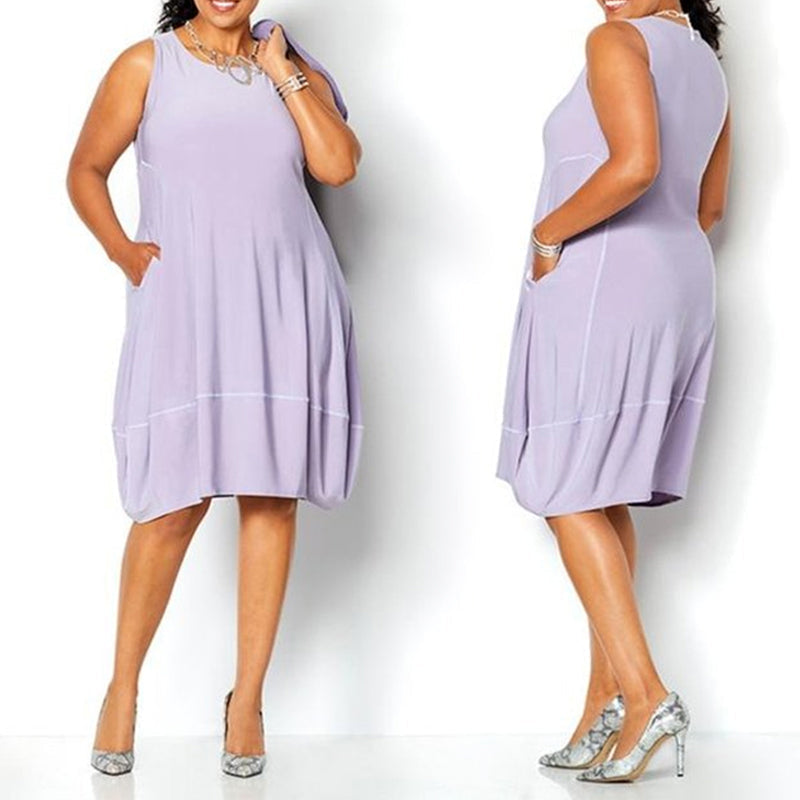 Mouwloze jurk van mat jersey